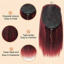 時尚時尚女式合成馬尾延長件 - 抽繩燒直髮尾打造別緻輕鬆的外觀髮飾 - 間色 - 查看 8