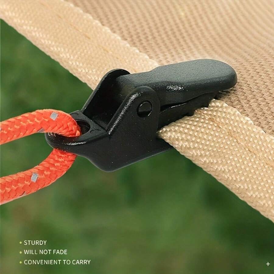 1pc Canopy Windproof Tent Fixed Clips, For Outdoor Camping - Black - View 1