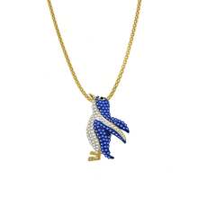 1pc Cute Multicolor Rhinestone Shiny Penguin Fashion Luxury Creative Crystal Necklace For Women Girl Cute Children Cartoon Animal Jewelry - Penguin - View 9