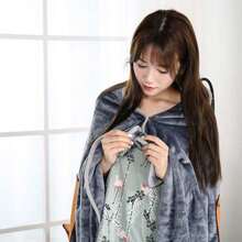 1pc Multifunctional Thickened Solid Color Warm Coral Fleece Pillow Blanket With A Fresh Style Design That Can Be Worn, Used As Shawl Or Blanket, Reliable And Comfortable. Suitable For Car And Sleeping. - 100*150 - View 7