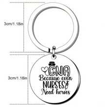 1pc Women's Nurse Stainless Steel Keychain Encouragement Gift, Minimalist Bag Pendant For Nurses Key Chain Charms - Silver - View 2