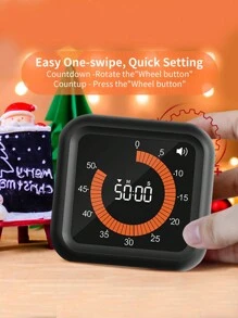 1pc Visual Timer Simple Muted Kitchen Baking Cooking Time Manager - Multicolor - View 1