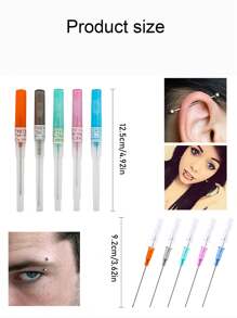 Aguja De Perforación Desechable De Acero Inoxidable, Herramienta Para Perforación, Ombligo, Ceja, Oreja, 1 Ud. - Azul - Ver 7