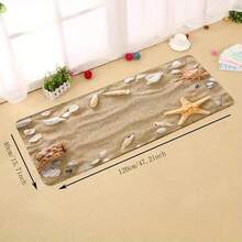 1pc Random Color Crystal Velvet Kitchen Mat, Non-Washable, Anti-Oil, Waterproof, Anti-Slip, Absorbent, Dirt-Resistant Floor Mat - Beach Conch - View 5