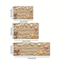 1pc Random Color Crystal Velvet Kitchen Mat, Non-Washable, Anti-Oil, Waterproof, Anti-Slip, Absorbent, Dirt-Resistant Floor Mat - Beach Conch - View 6