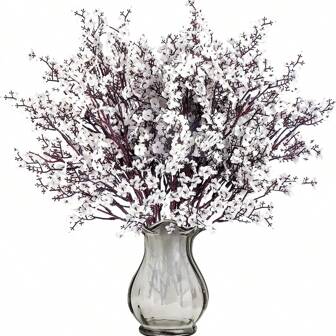 3 pièces Bouquet de fleurs artificielles de gypsophile pour la décoration de mariage, la maison, la salle à manger, la chambre, le vase, les accessoires pour fête d'anniversaire, de vacances, de Saint-Valentin, Nouvel An et matériaux DIY