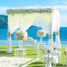 12Pcs Planta Artificial Colgante Wisteria, Artificial Wisteria Flores Guirnalda Plantas Plantas Artificial Decoración Hojas de Follaje Falsas Planta de Vid Colgante para el Hogar Decoración - Blanco - Ver 7