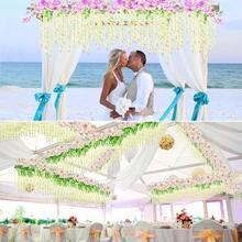 12Pcs Planta Artificial Colgante Wisteria, Artificial Wisteria Flores Guirnalda Plantas Plantas Artificial Decoración Hojas de Follaje Falsas Planta de Vid Colgante para el Hogar Decoración - Blanco - Ver 6