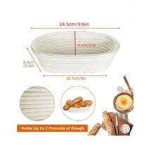 1個長橢圓形麵包籃,1個麵包籃布,手工製作的beniton 防麵包籃,帶防麵包布,可適用於發酵麵包 - 黃色 - 查看 2