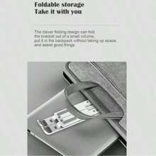 Transform Your Workspace: Sleek, Foldable & Clip-Secure Laptop Stand For Improved Cooling, Ergonomic Posture, And Space Efficiency - White - View 8