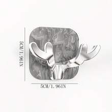 Light Luxury Multi-Functional Antler Hook Kitchen And Bathroom Wall Entrance Door Behind The Non-Marking No-Drill High Bearing Glacier Grain Hook - Silver - View 6