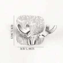 Light Luxury Multi-Functional Antler Hook Kitchen And Bathroom Wall Entrance Door Behind The Non-Marking No-Drill High Bearing Glacier Grain Hook - Silver - View 5