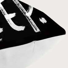 1pc Valentine'S Day Inspired Simple Alphabet & Car Printed Cushion Cover Pillowcase, For Sofa/ Living Room Decoration, Polyester Fabric, Single Sided Print - Multicolor - View 3