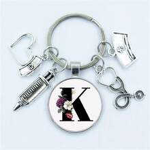 1個初始字母鑰匙扣掛件樹脂字母鑰匙扣錢包背包配件鑰匙扣吊飾 - 彩色 - 查看 11