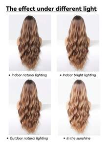 30英寸长棕色卷发假发，带刘海，耐热合成假发，适合日常佩戴、派对和角色扮演（请注意：由于拍摄时的光线和角度，实际产品颜色可能与图片略有不同。请仔细遵循假发佩戴和保养说明。）