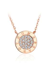 1條休閒925純銀莫桑石項鍊作為日常裝飾的禮物 - 玫瑰金 - 查看 1