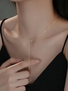 1入組s925純銀流蘇頸鍊,女士奢華風格簡約吊墜鍊,秋冬女士首飾禮物 - 彩色 - 查看 8