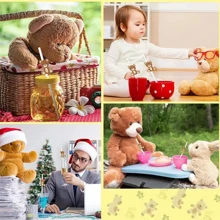 10/20pcs Daisy Flower Paper Straws Disposable Tableware For Birthday Dessert Party Decoration Straws, Kitchen, Christmas Gift,School Supplies - Bear - View 7