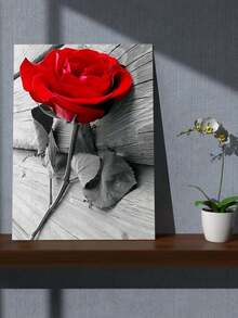 1組紅色玫瑰5d鑽石畫馬賽克鑽石貼紙現代藝術刺繡圓形鑽石馬賽克壁飾十字綉花作品,適用於家居、客廳 - 彩色 - 查看 3