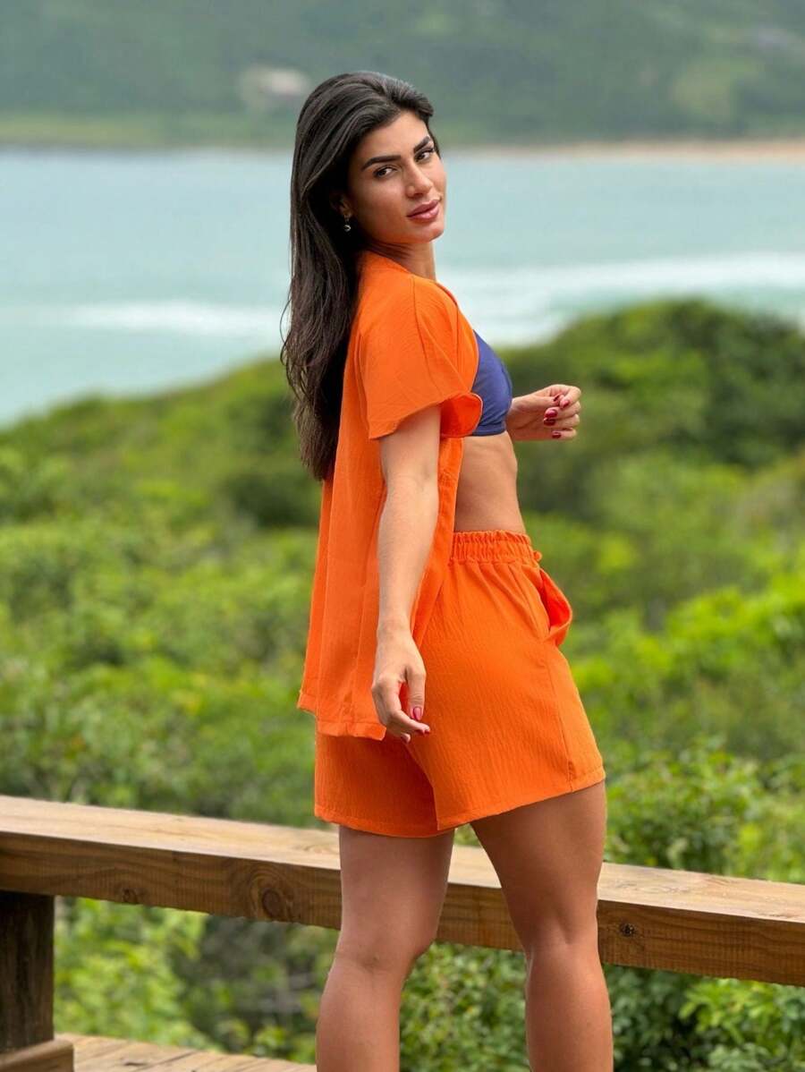 Women Kimonos - 橘色 - 查看 1