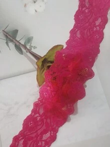 1入組300cm長7cm寬彈性網眼蕾絲修邊織帶,粉紅色,可用於衣服、帽子、襪子、內衣、背心邊緣 - 玫紅色 - 查看 6