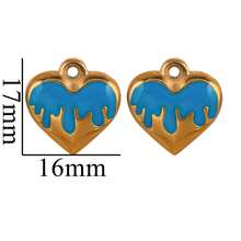 2入組不鏽鋼彩色心形吊墜,適合女性時尚diy項鍊耳環珠寶配件 - 愛心吊墜 - 查看 16