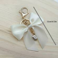 1pc Ribbon Bow Keychain, Bag Accessory, Best Friends Gift Keyring - Multicolor - View 3