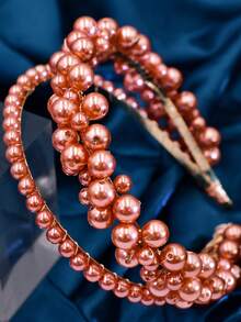 1個髮箍流蘇款式,精美簡約日常髮飾手工製作珠寶首飾 - 皮粉色 - 查看 4