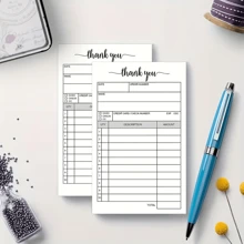 1pc Order Book & 2 Partial Carbonless Papers - Orders, Small Business Invoice Book - (50 Sheets Each, White/Yellow),School Supplies,Back To School