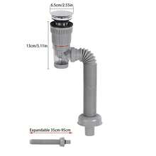 1入灰色洗手盆排水孔水平,垂直排水下管不需膠防異味防堵雙用排水盆通用排水 - 灰色 - 查看 5