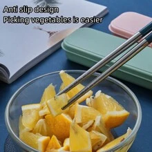 1 Miếng Có thể mang đi Bộ dao kéo Có hộp , Bao gồm Cái nĩa , Cái thìa Và đôi đũa , Có thể tái sử dụng Bộ đồ ăn Đối với Ngoài trời Dã ngoại , Cắm trại Và Du lịch - Màu xanh lam - Xem 4