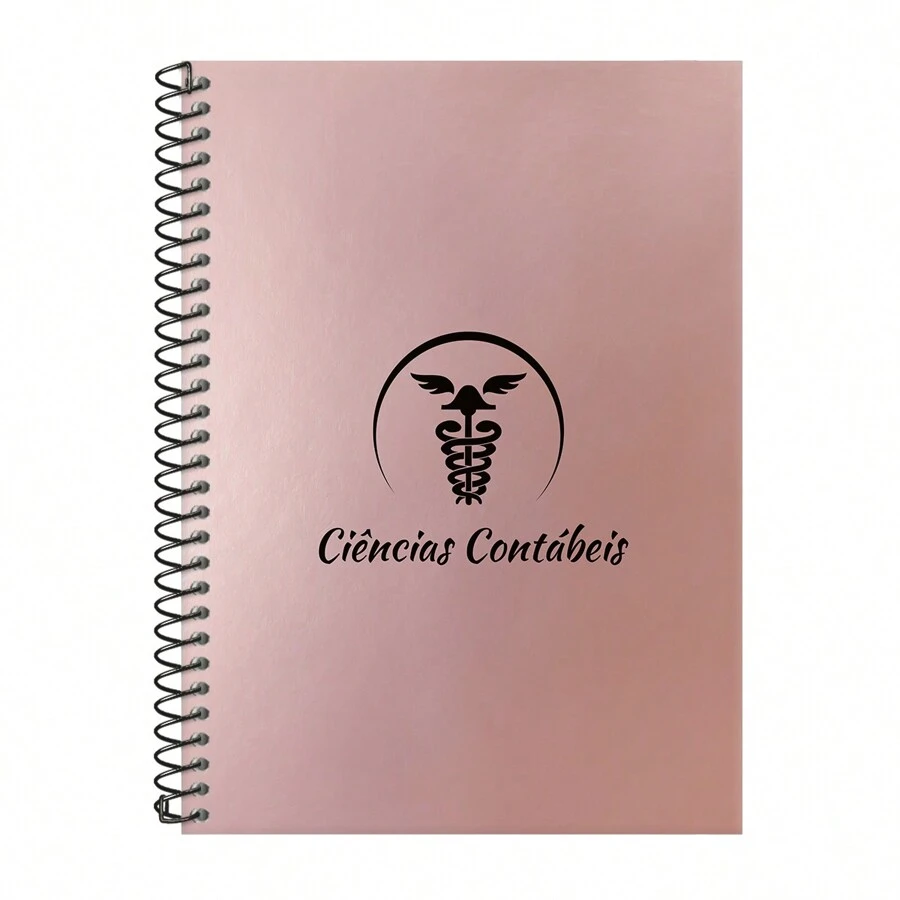 Caderno Colegial De Profissões Ciências Contábeis - Rose Gold - Visão 1