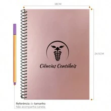 Caderno Colegial De Profissões Ciências Contábeis - Rose Gold - Visão 3