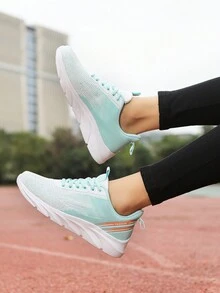 女性輕便時尚休閒運動鞋,透氣網面運動鞋,百搭風格 - 薄荷綠 - 查看 8