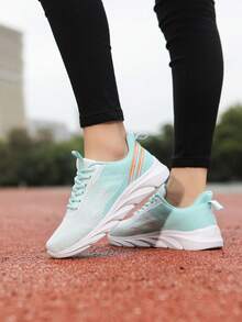 女性輕便時尚休閒運動鞋,透氣網面運動鞋,百搭風格 - 薄荷綠 - 查看 4