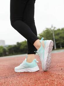 女性輕便時尚休閒運動鞋,透氣網面運動鞋,百搭風格 - 薄荷綠 - 查看 5