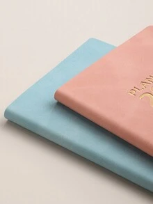 2024 English Daily Planner, 365 Days Time Management Daily Planner, Leather Cover Notebook Efficiency Manual - Navy Blue - View 8