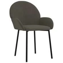 Dining Chairs 2 Pcs Dark Grey Velvet - Brown - View 3
