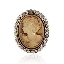 1件復古女郎肖像胸針,復古風格合金與鑽石裝飾的復古歐洲宮廷風格胸針,適用於女士的西裝外套,高端珠寶配件,可用於防滑服飾配件,也可用於女士外套和毛衣。 - 彩色 - 查看 28