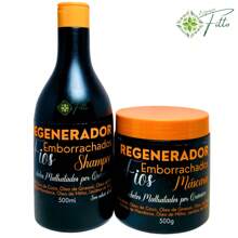 kit capilar regenerador dos fios cabelos maltratados por quimica 500 ml maycrene - Preto - Visão 2