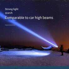 Flashlight Aluminum Alloy Charging Strong Light LED Flashlight Outdoor Lighting Power USB - Black - View 3