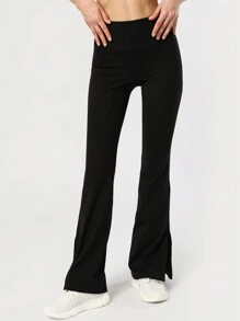 Của phụ nữ Bên Khe Quần Yoga Với Hem xòe &  chạy Thể thao Chặt - màu đen - Xem 5