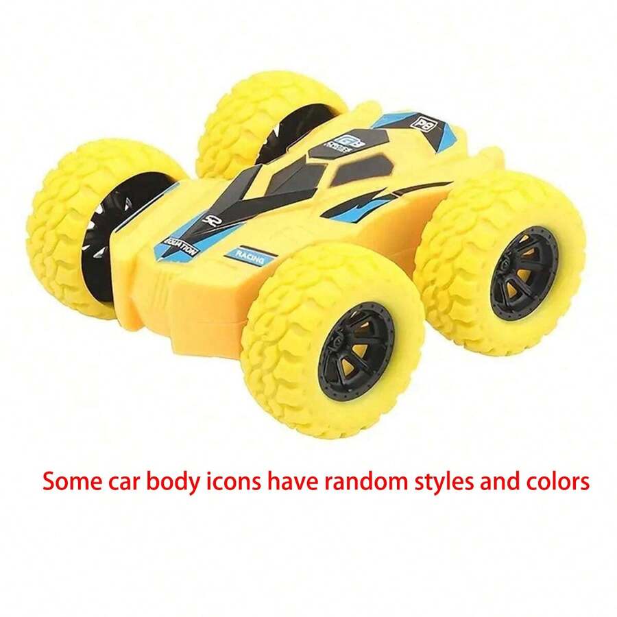 1 件兒童玩具車特技自卸卡車雙面慣性suv 4wd 越野車（部分車身標誌、款式和顏色隨機） - 黃色 - 查看 1