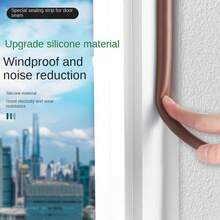 Self-Adhesive Door Seal Strip, Upgraded Silicone Type, 9x2mm, Brown, 6m Length, Soundproof, Windproof, Dustproof, Anti-Collision, Anti-Theft, For Door, Window And Household Use - Brown - View 7