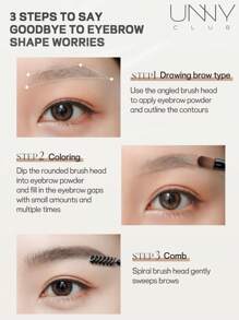 unny club 哑光眉粉、眼影盘、轻盈、顺滑、持久、防水防汗、带镜子、自然渐变、轮廓和眉粉盘 - 03 煙灰棕 - 查看 7