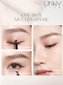 unny club 哑光眉粉、眼影盘、轻盈、顺滑、持久、防水防汗、带镜子、自然渐变、轮廓和眉粉盘 - 03 煙灰棕 - 查看 8