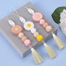 3入組時尚矽膠雛菊花吊墜手機鍊鑰匙鏈錢包手提包背包汽車便利吊墜,適用於女性手機殼的萬用配件,最佳假日禮物 - 雛菊花 - 查看 9