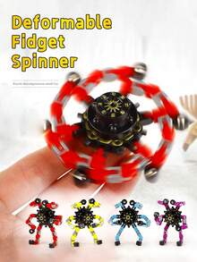 1pc Newest Design Stress Relief Finger Tip Gyro Night Light Gyro Transformation Toy For Cross-Border - Purple - View 3