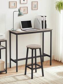 VASAGLE Set Of 2 Bar Stools High Kitchen Stools, Sturdy Steel Frame, 65 Cm Long, Easy Assembly, Industrial Style, Greige And Black - Black - View 4