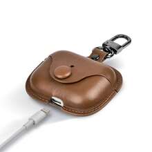 1 件 PU 皮革无线耳机盒兼容 Airpods 3，耳机包蓝牙耳机收纳袋数据线多用途收纳盒耳机保护套小零件收纳 - 棕色 - 查看 4